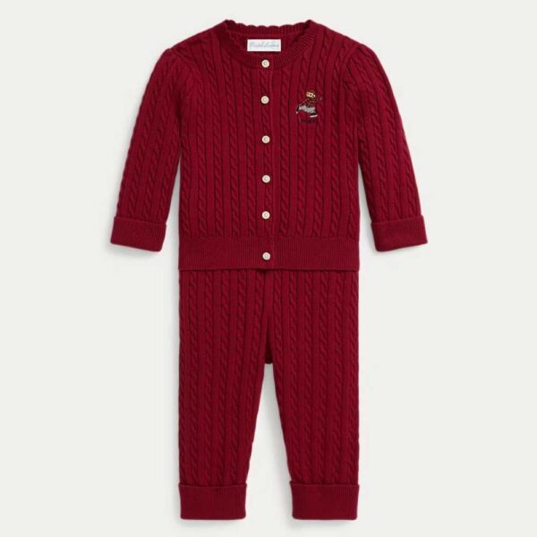 Polo Bear Cotton Cardigan & Pant Set