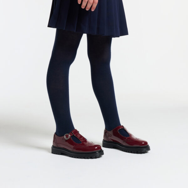 Girl patent leather Mary Janes - burgundy
