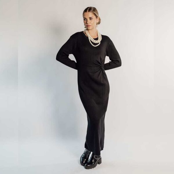 RAVE ON TREND Knot Detail Knitted Maxi Dress