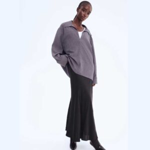 Satin Maxi Skirt Black