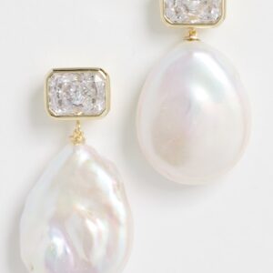 SHASHI Emerald Baguette Cleo Earrings