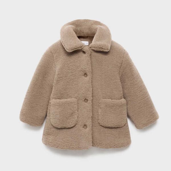 Shearling-effect coat Medium Brown