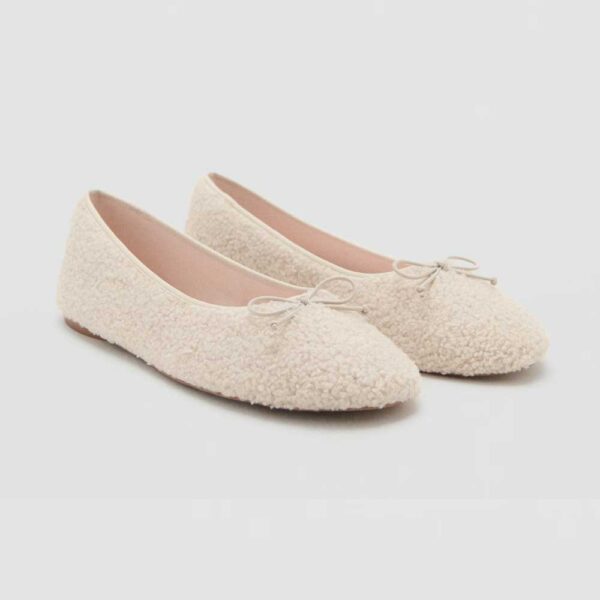 Sheepskin ballet flats Off White