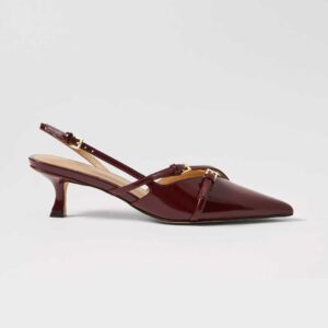 Strappy Pointy Toe Patent Pump Dark Burgundy
