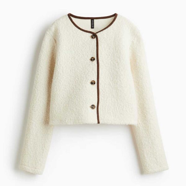 Teddy Fleece Cardigan Cream