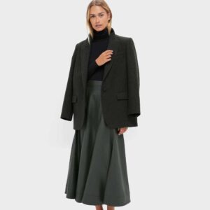 Tuckernuck Dark Hunter Green Leather Brynn Skirt