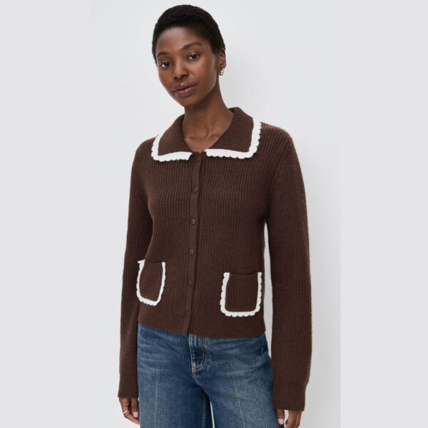 WAYF Millie Cardigan Chocolate