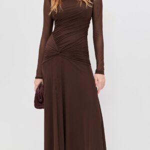 WAYF Selene Ruched Long Sleeve Dress