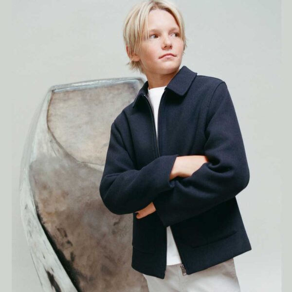 Wool fabric coat Navy