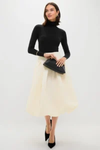 Sea New York Cream Fayetta Embossed Bubble Skirt