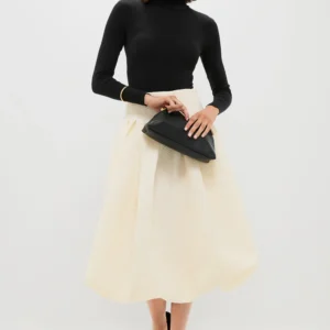 Sea New York Cream Fayetta Embossed Bubble Skirt