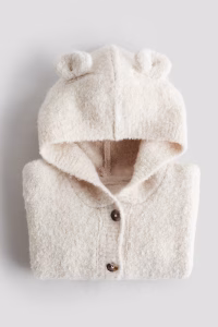 Hooded Bouclé-Knit Cardigan