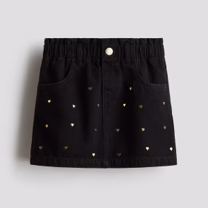 Motif-Detail Denim Skirt