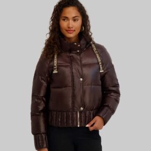 CROPPED PUFFER Chocolate
