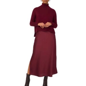 Halogen® Turtleneck Sweater & Satin Slipdress Set