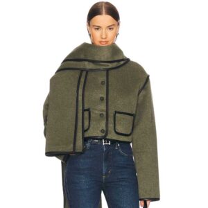 Helsa Boxy Jacket With Detachable Scarf