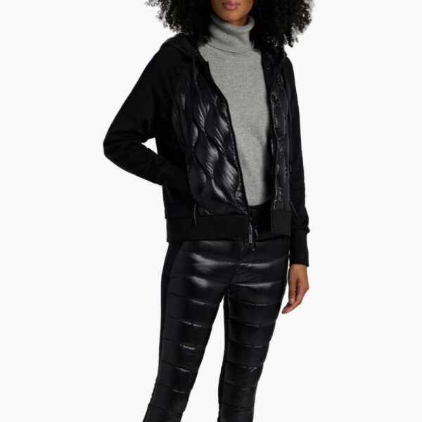 HOLDEN Fleece-paneled quilted shell down hoodie