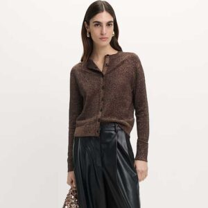 M&S Metallic Sparkly Crew Neck Cardigan