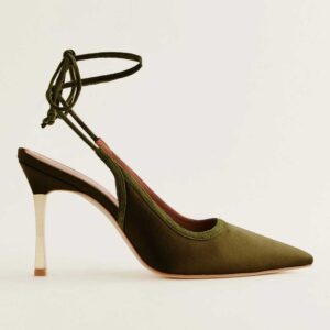 Paris Heeled Pump Pickle Satin