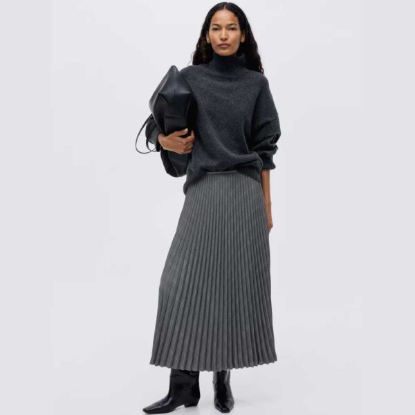 Pleated Skirt Dark gray