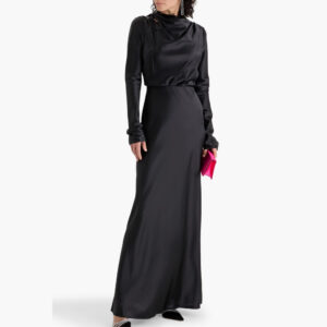 RACHEL GILBERT Lucien draped silk-satin gown