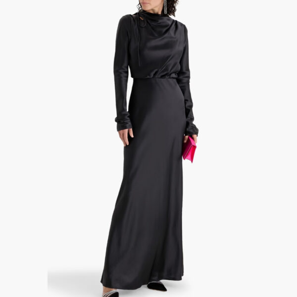RACHEL GILBERT Lucien draped silk-satin gown