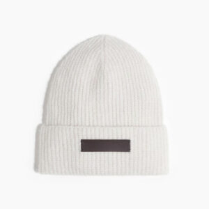Rib-Knit Beanie White