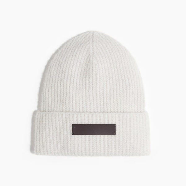 Rib-Knit Beanie White