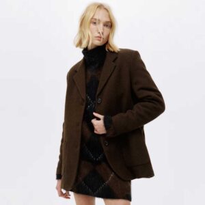 Single-Breasted Blazer Dark brown