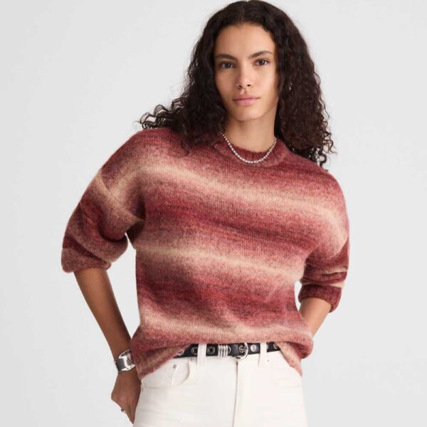 Space-Dyed Drop-Shoulder Sweater autumn berry space dye