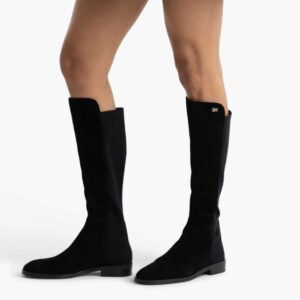 STUART WEITZMAN Keelan City microstretch and suede knee boots