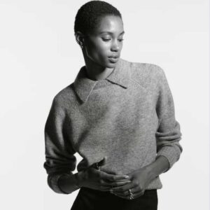 Sweater with Collar Gray melange