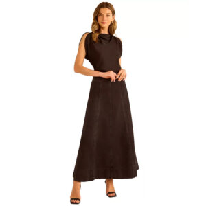 1.STATE Women's Denim Seamed Maxi Skirt