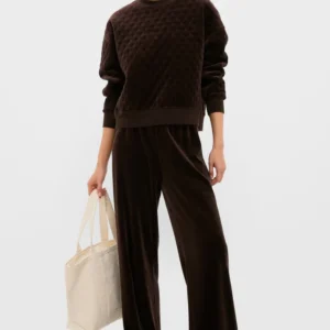 Tuckernuck Chocolate Brown Velour Bennett Pullover