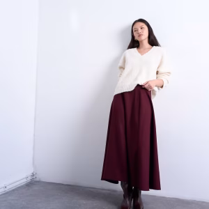 Topshop tailored full circle a line maxi skirt in port royal