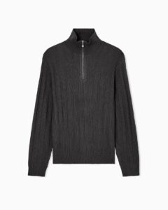 High-neck sweater with zip