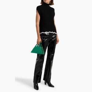 AUTUMN CASHMERE Scalloped cotton turtleneck sweater