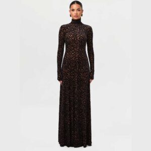 Burnout Leopard Print Maxi Dress