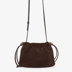 Charlotte Drawstring Chocolate Suede