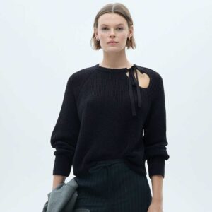 Cut-out knitted sweater Dark Navy