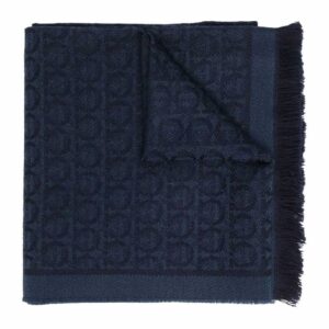 Ferragamo All-Over Patterned Fringed Edge Scarf
