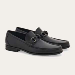 Gancini buckle loafer Black
