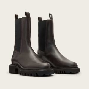 Hallie Leather Boots Brown