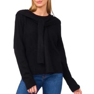 Halogen® Shoulder Wrap Detail Sweater Rich Black
