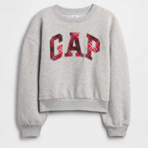 Kids Oversized Gap Graphic Sweatshirt Red Plaid