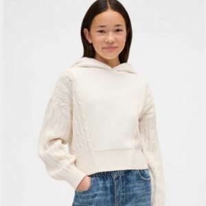 Kids VintageSoft Mixed Media Hoodie Ivory Frost