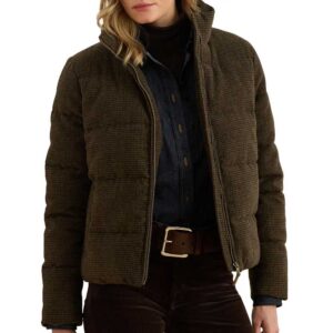 Lauren Ralph Lauren Puffer Jacket Brown Mini Check
