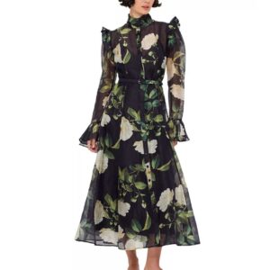 LEO LIN Katrina Butterfly Sleeve Midi Dress