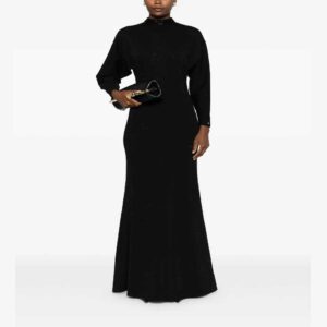 NISSA rhinestone-embellished long-sleeve dress