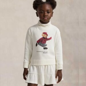 Polo Bear Fleece Dress Trophy Cream